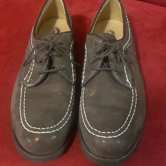 Hush Puppies Bronze Metallic Lifetime Oxford Lace-Up Suede Shoes 7 - Picture 3 of 6